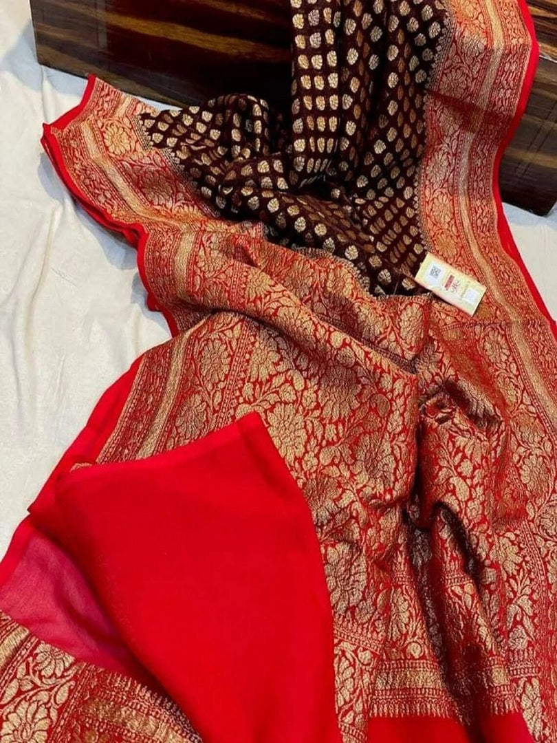 Pure Soft Khadi Georgette Silk Women Saree image 5