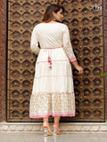 Women's Traditional Cotton Kurti Ethnic Long Gown Kurta Western Dress AD image 7