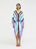 Women’s Short Printed Soft Silk Crepe Kaftan Top Daily Wear J5618 image 4