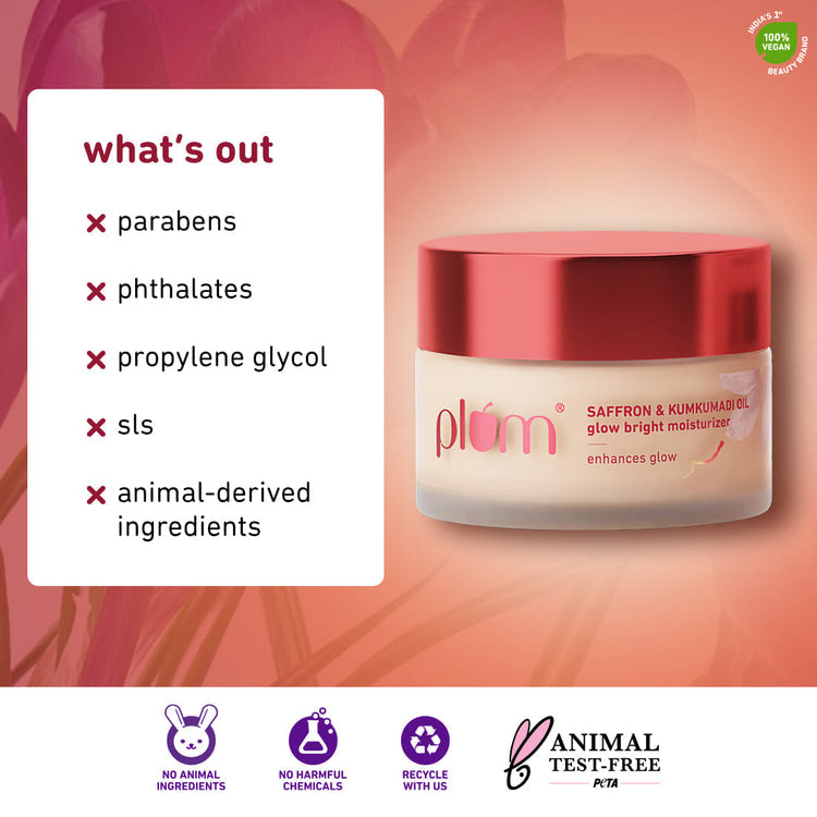 Plum Saffron & Kumkumadi Oil Glow Bright Moisturizer - 50 GMS image 3