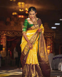 Yellow Soft Silk with Beautiful Rich Design Pallu Saree image 3