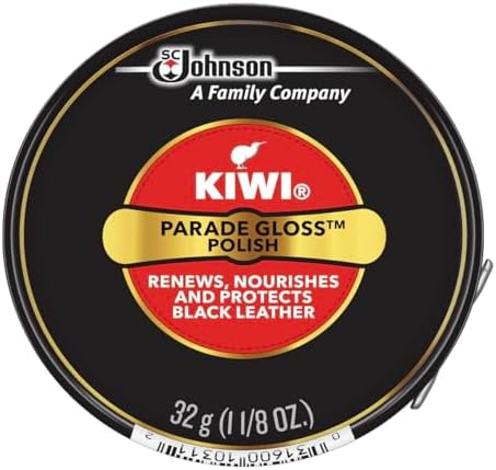 KIWI Parade Gloss Shoe Polish, 1 Metal Tin, Black, 1.125 oz