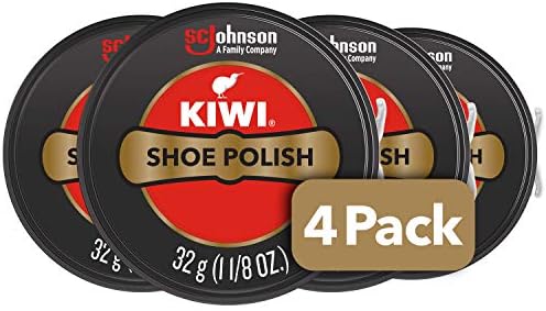 Kiwi Shoe Polish, Black, 4.5 Ounce, Pack of 4