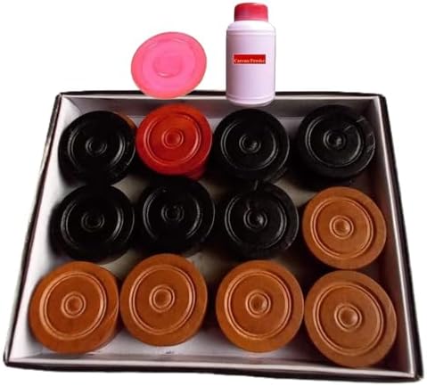 Carrom Board Wood Coins 24-Coins 1-Striker Used in International Carrom Tournament 100% Original