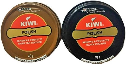 Kiwi Shoe Polish Paste Black and dark tan [Pack Of 2 (one each)]