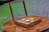 Anayra's Indian Rosewood Spice Box Sheesham Masala Dabba Containers Jars Cum Kitchen Spice Box with Spoon (Brown)