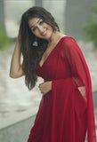 Pure Smooth Georgette Saree, Pure velvet With Sequence Work Blouse image 4