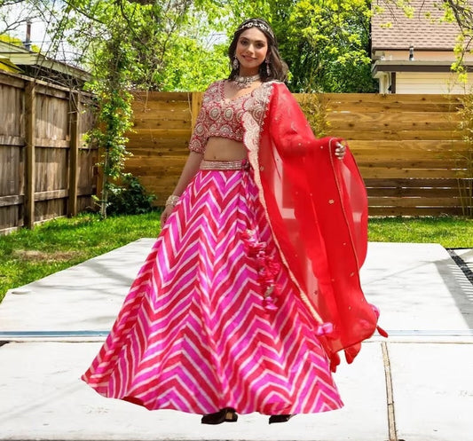 Premium Imported BSY Silk Lehenga Choli Blouse With Dupatta image 1
