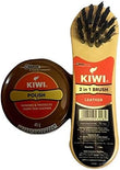 by Be The Bestest Kiwi Shoe Polish Paste B 0.2 fl oz (1, Dark Tan) with Kiwi Leather Shine Brush