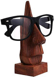 Khandekar Wooden Spectacle Holder Eyeglass Stand Handmade Display Optical Decorative Sunglasses Stand for Women/Men - 6 inch, Brown Color, Color May Vary