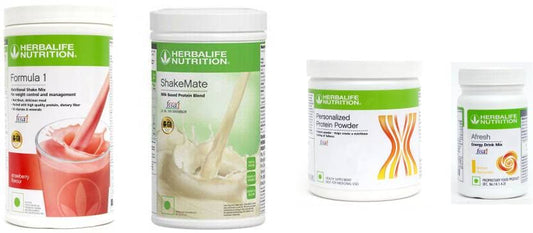 HERBALIFE Formula 1 Shake Strawberry 500g, Protein 200Gram, Afresh Lemon 50g, ShakeMate 500gNutrition Drink (Pack of 4, image 1