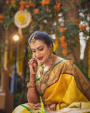 Yellow Soft Silk with Beautiful Rich Design Pallu Saree image 6