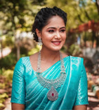 Sky Blue Soft Lichi Silk Jacquard Work Saree image 3