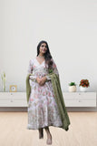 Russian Silk with Embroidery Work Long Anarkali Dress With Dupatta image 2