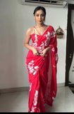 Ready To Wear Pure Soft Georgette Silk Saree With Blouse image 5