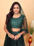 Traditional Semi-Stitched Lehenga Choli With Dupatta Function Wear Net Lengha 15-HR19 image 4