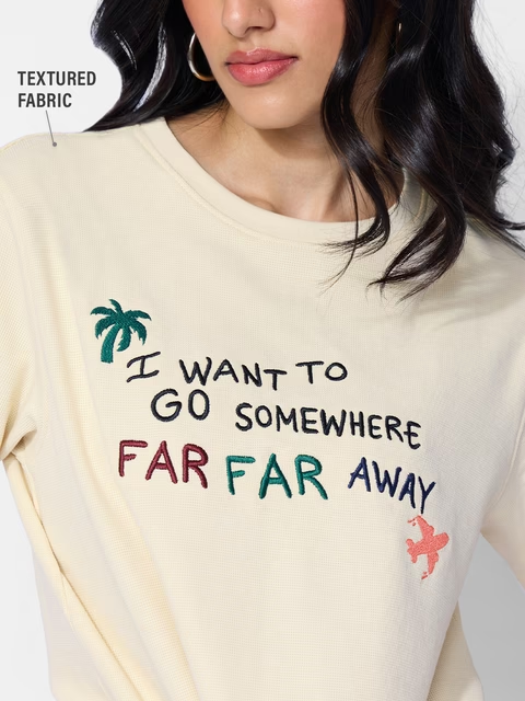 Textured T-shirt: Far Away Women Relaxed Fit T-Shirts image 4