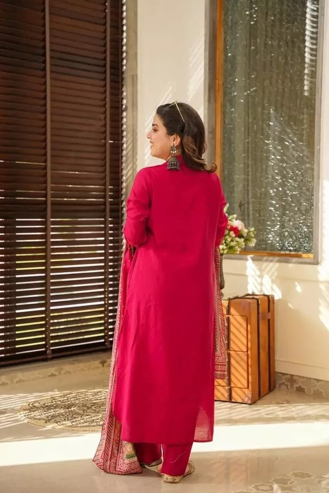 Faux Georgette Kurti Bottom & Dupatta image 4