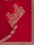 Red Heavy Georgette Sequence Work Saree image 5