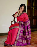 Soft Lichi Silk &  Jacquard Work Saree With Blouse image 4
