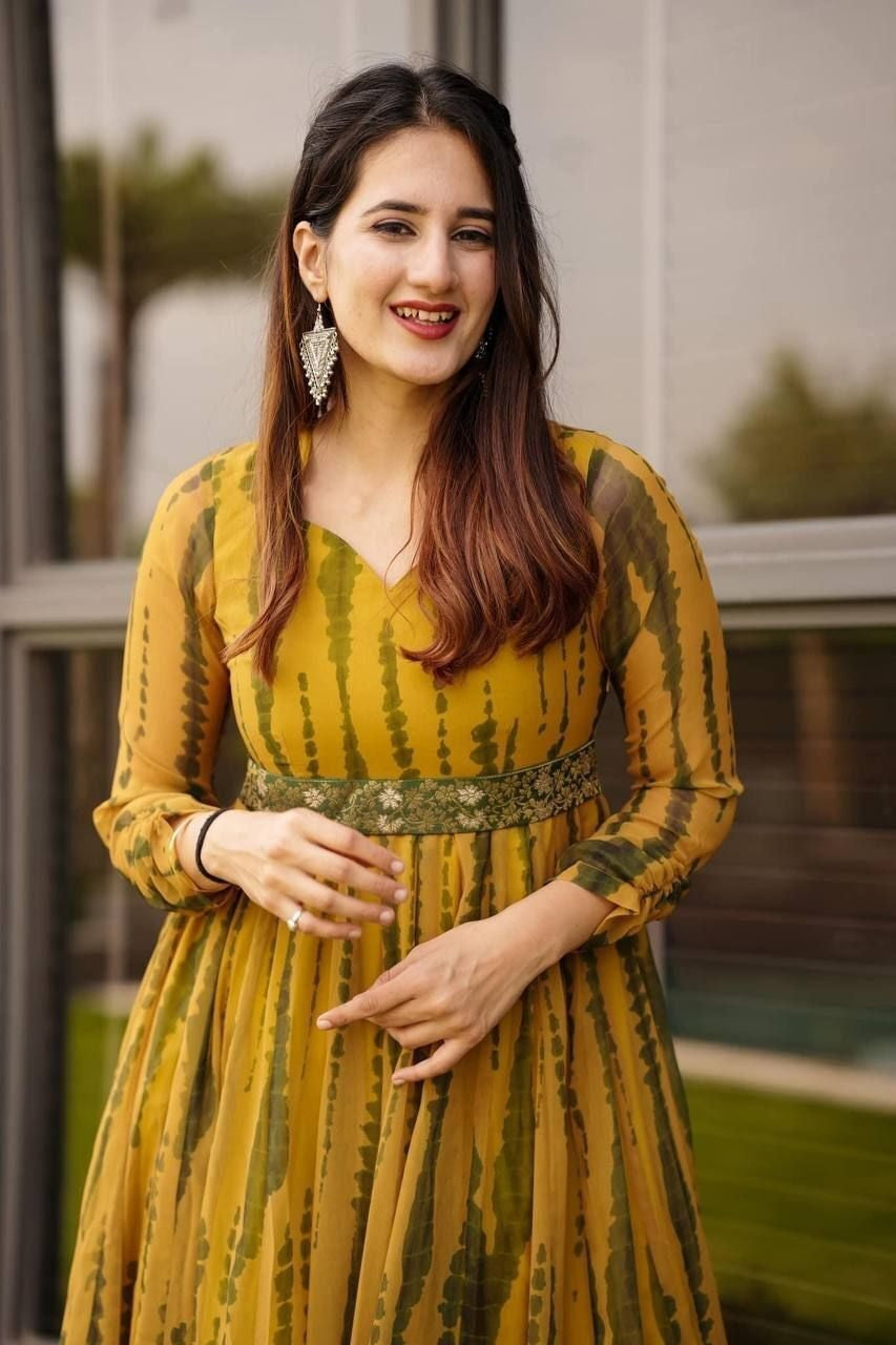 Georgette With Embroidery Work Gown Dresses image 4