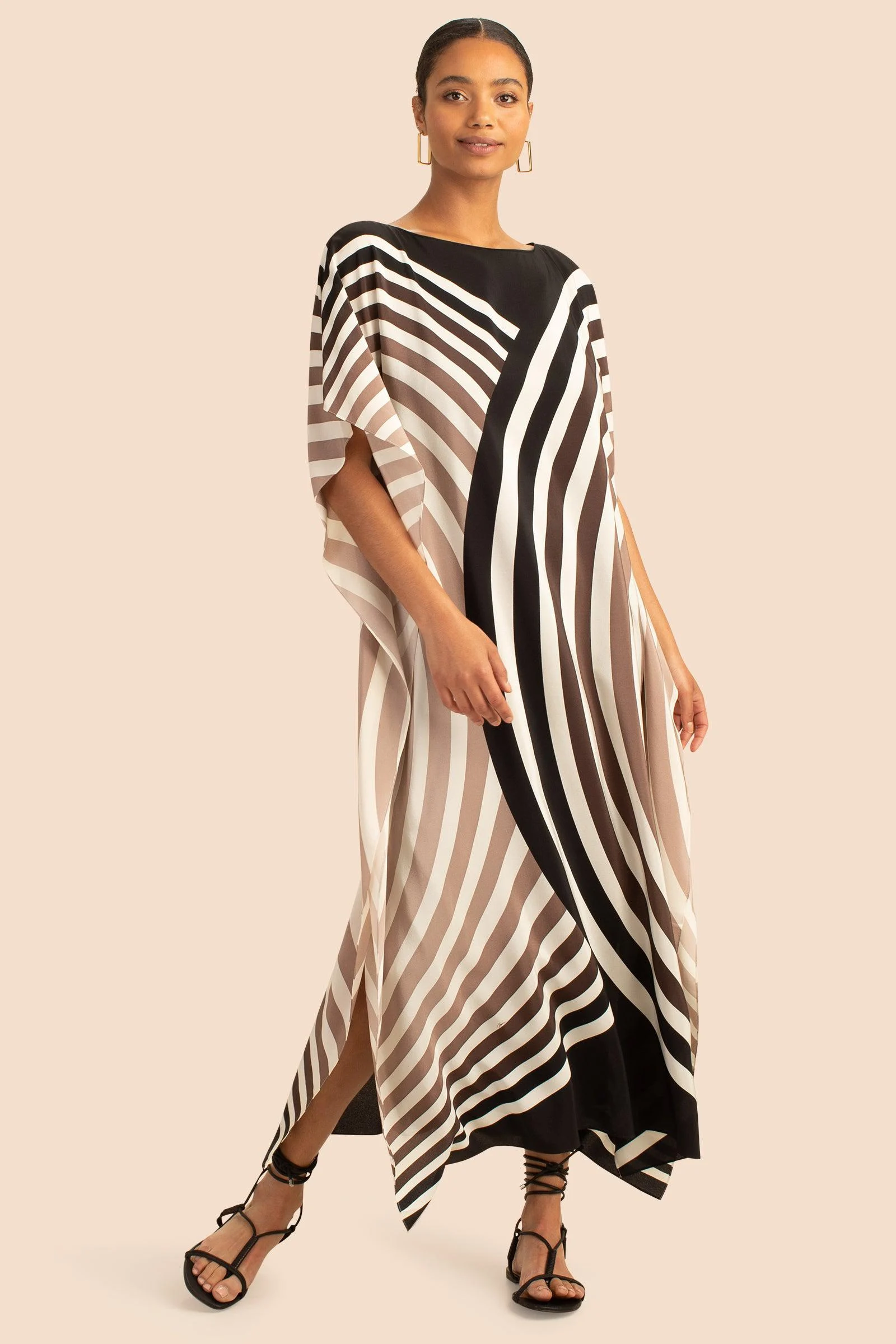 Soft Satin Silk Kaftan, Digital Printed Long Caftan image 4