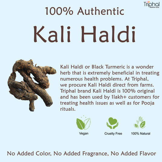 Triphal Kali Haldi Powder - Organic Black Turmeric Powder image 4