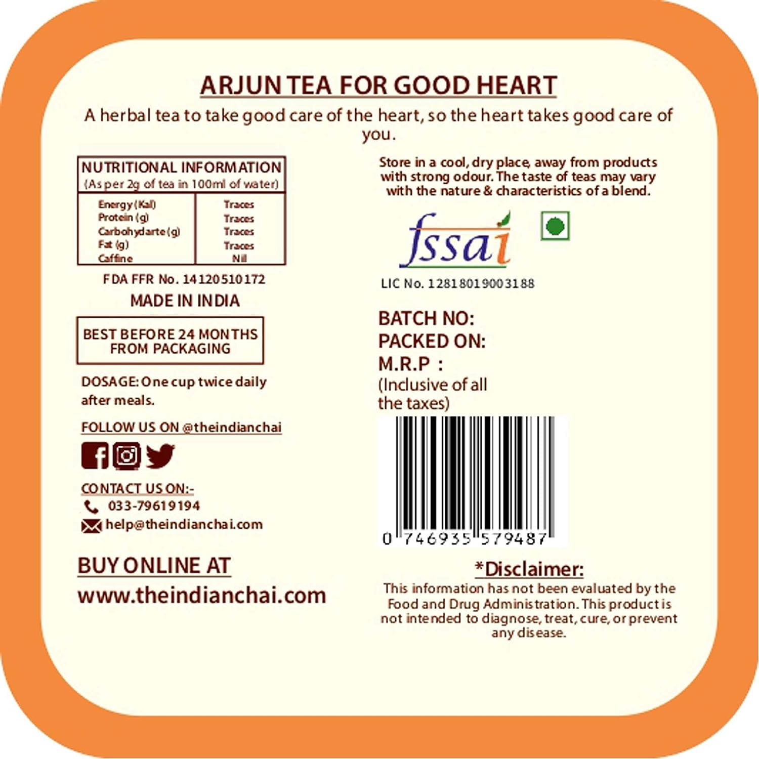 The Indian Chai - Arjun Tea for Good Heart - 50 gm image 4