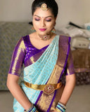 Soft Lichi Silk & Jacquard Work Saree With Blouse image 4