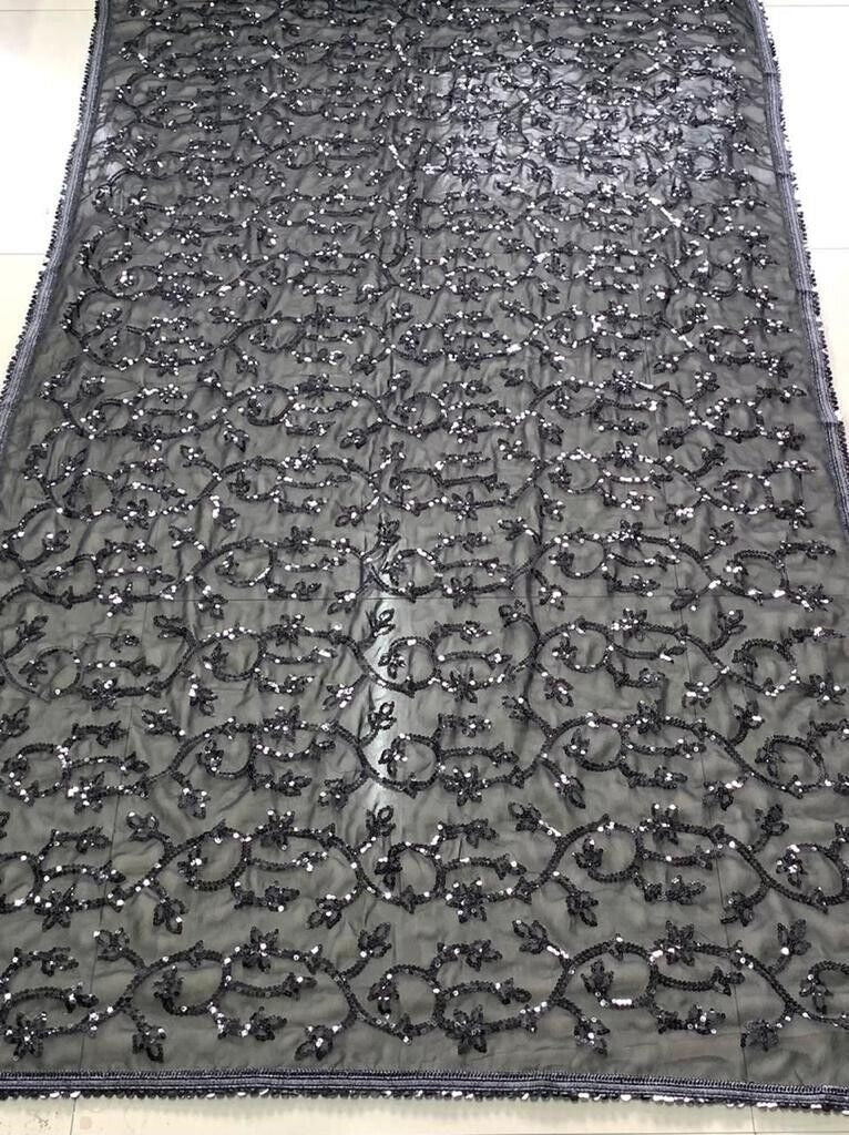 Black Color Georgette Party wear Saree image 5