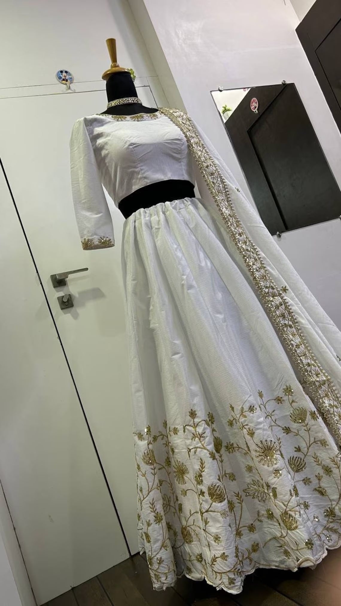 Sangeet Function Wear Slub Silk Lehenga Set Indian Wear Lengha Choli image 4