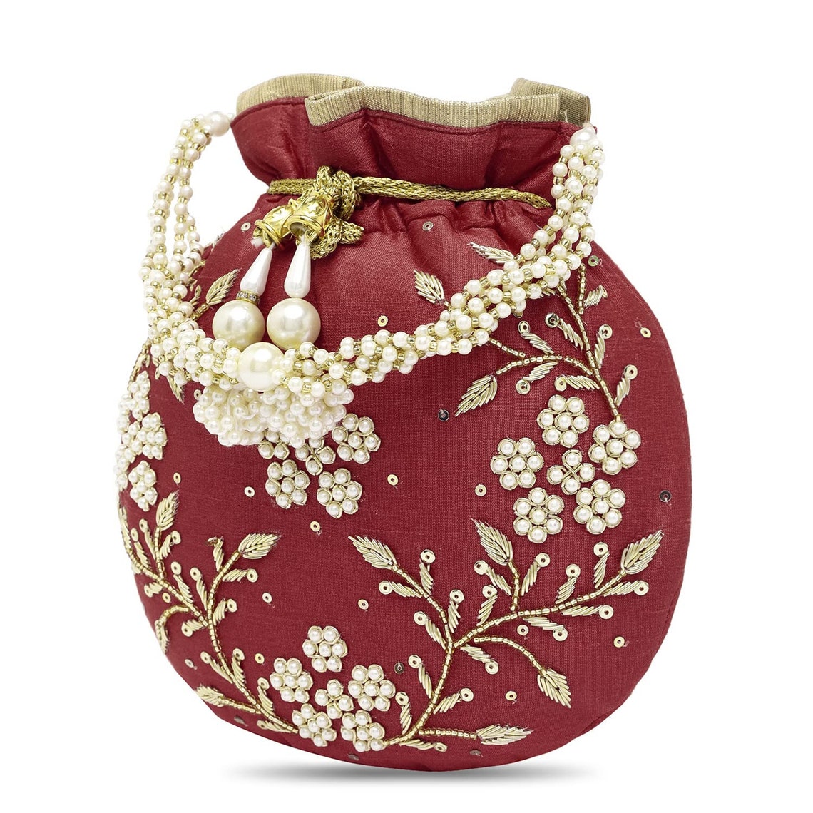 Maroon Potli Bags Valentines gift for her image 4