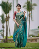 Soft Lichi Silk & Jacquard Work Saree With Blouse image 4