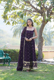 Faux Blooming Sequence Embroidery Work Long Dress & Dupatta image 3