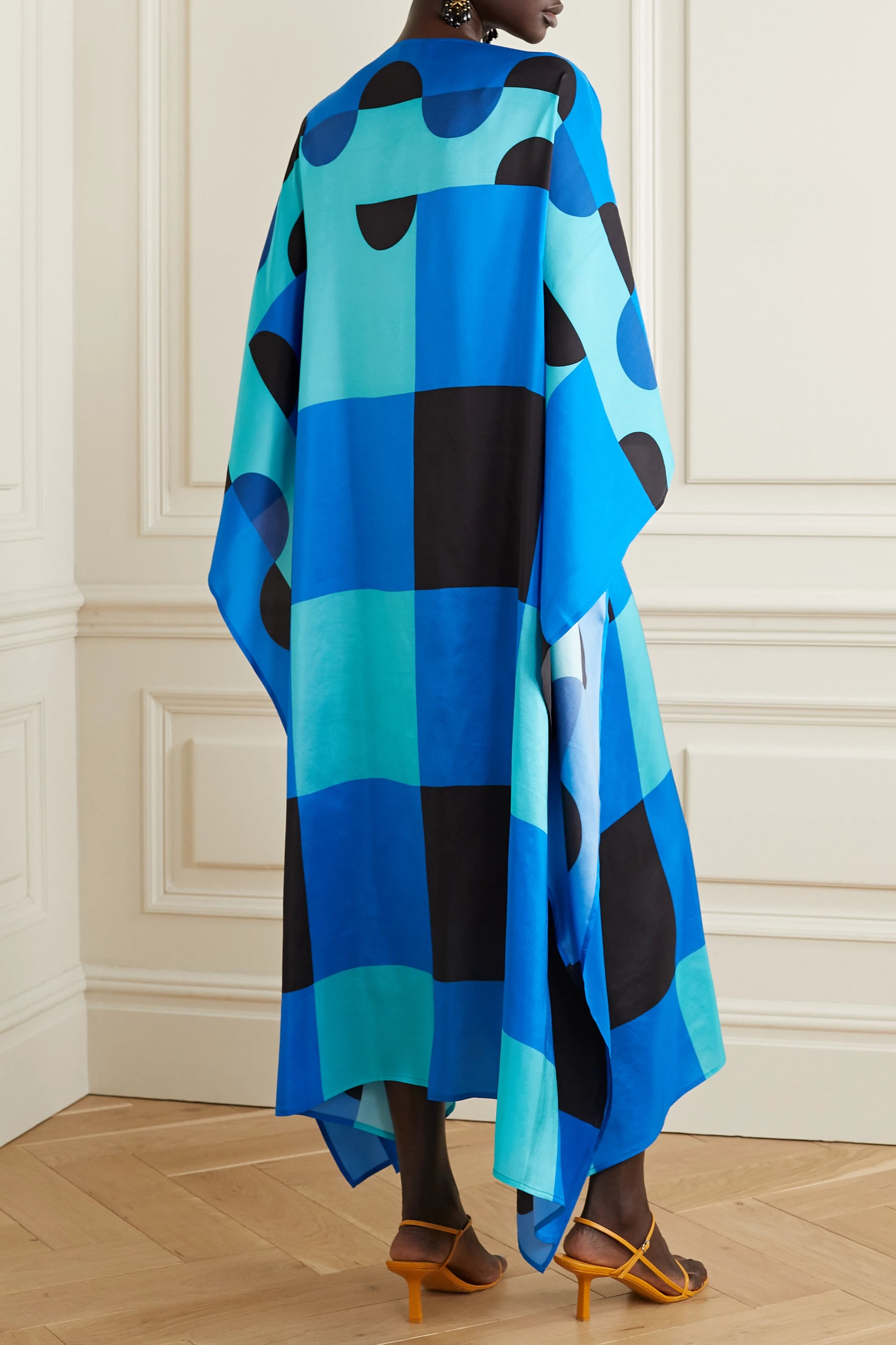 Digital Printed Caftan, Soft Silk Crepe Kaftan For Women's image 3