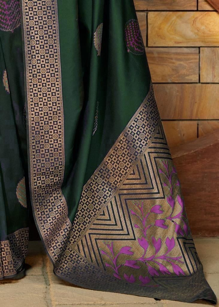 Soft Lichi Silk  Jacquard Border Saree image 4