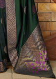 Soft Lichi Silk  Jacquard Border Saree image 4