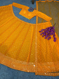 Faux Georgette With 9 MM Sequence Work Lehenga Blouse With Dupatta image 4