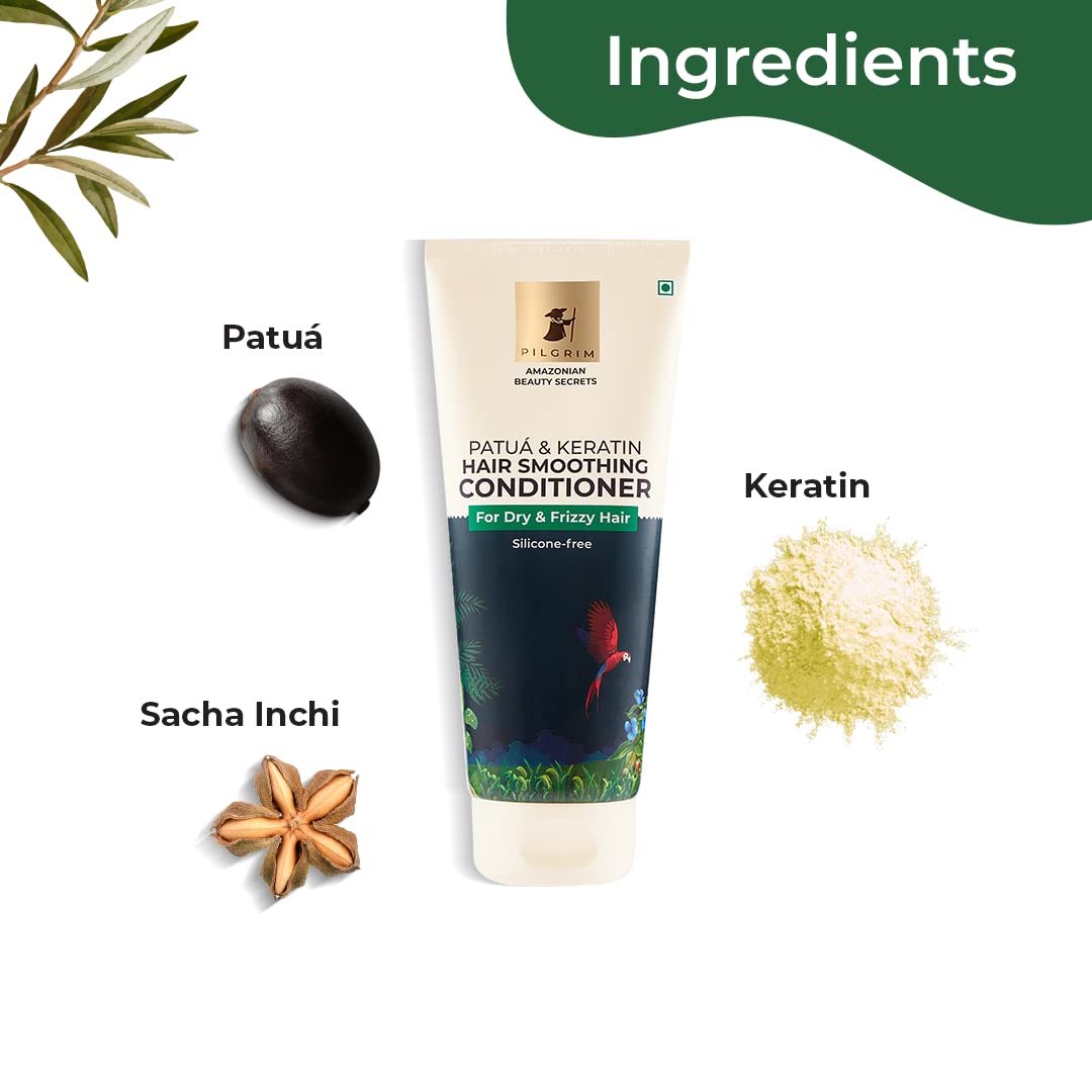 Pilgrim Patua & Keratin Hair Smoothing Conditioner for Dry & Frizzy Hair - 200 ml image 3