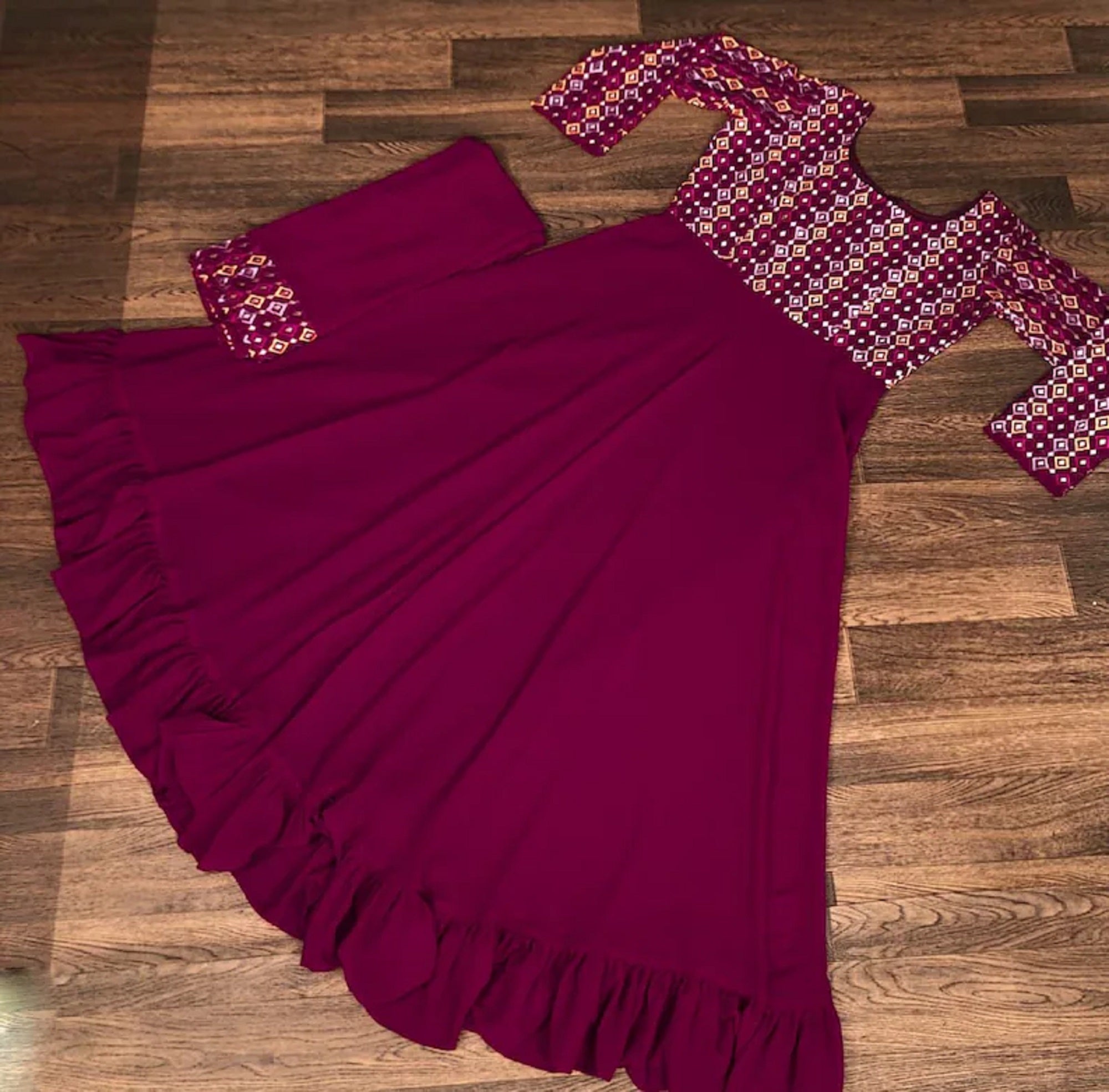Faux Blooming Full Stitched Latest Designer Function Ethnic Wear Long Anarkali Gown Dress,Indian Party Exclusive Classic Long Kurti 13-SR50 image 4
