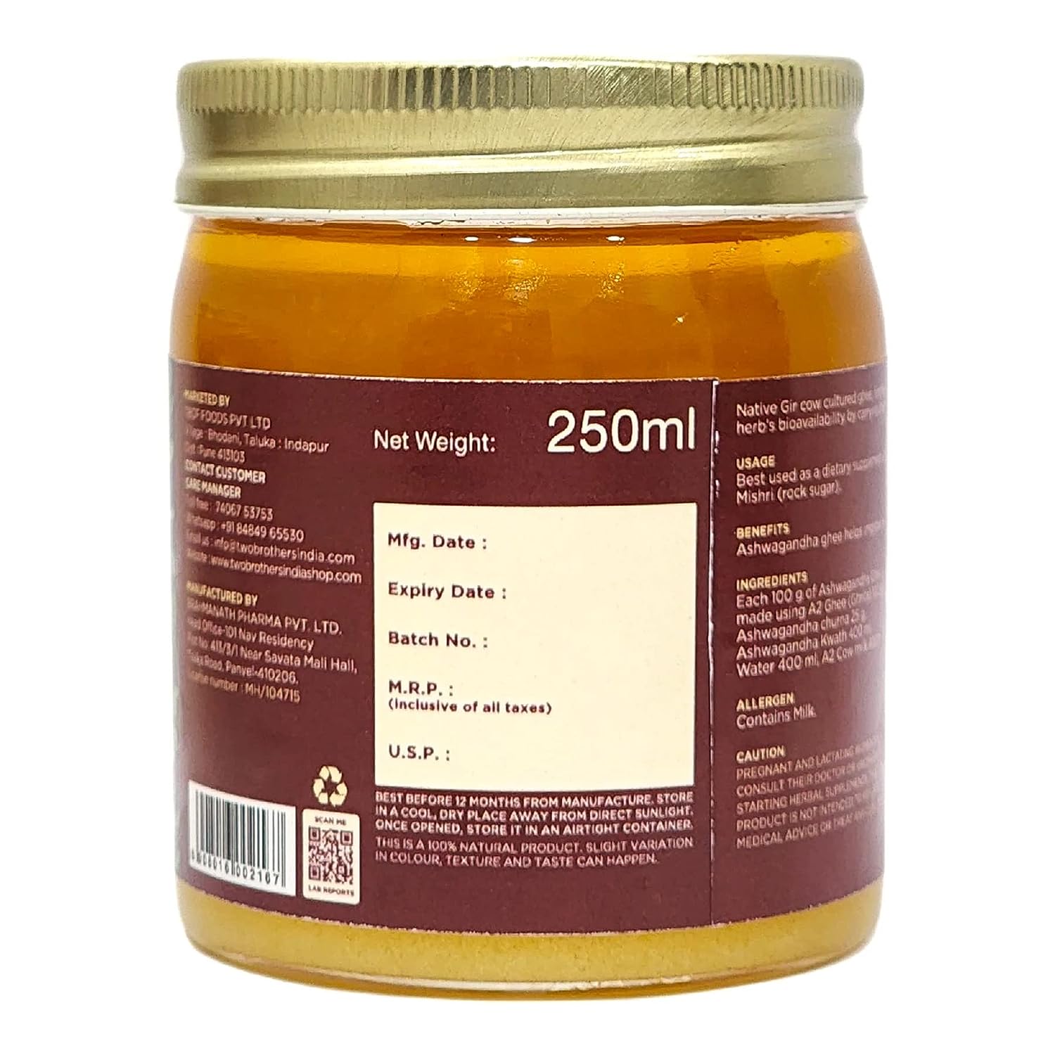 Two Brothers Organic Farms Ashwagandha Ghee image 4