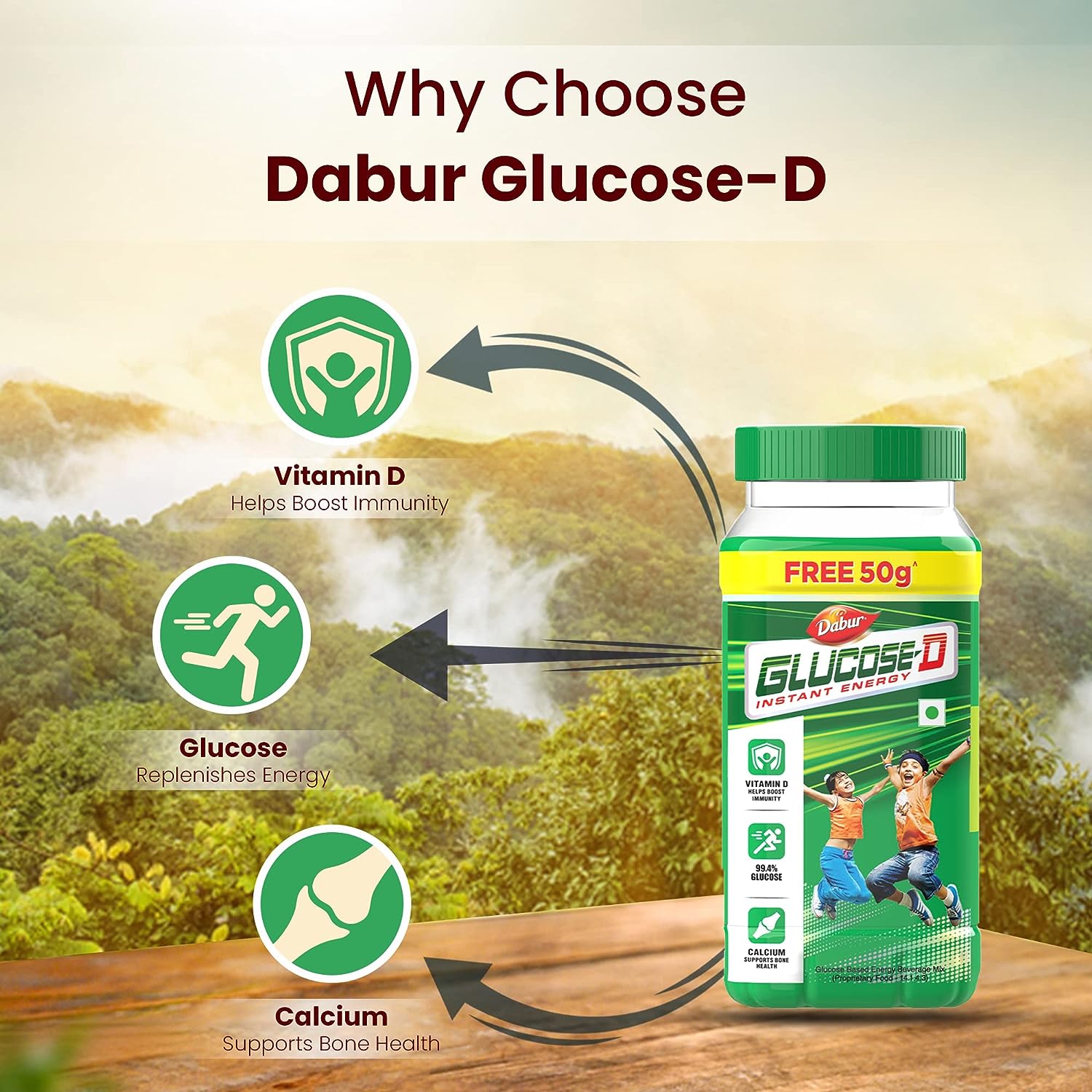 Dabur Glucose-D Energy Boost with Vitamin D - 200 gm image 4