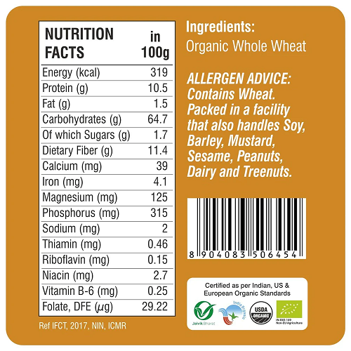 24 Mantra Organic Wholewheat Atta Premium - 1 KG image 4