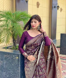 Banarasi Soft Silk Saree With Blouse image 4