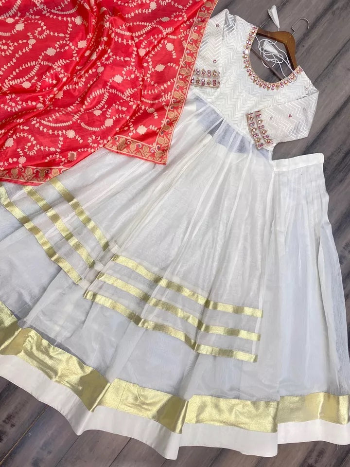 Rajwadi Silk Top & Full Flair Lehenga Dupatta image 4