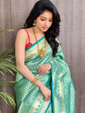 Designer Classic Look Pure Silk Saree, Indian Wedding Sari Blouse image 4