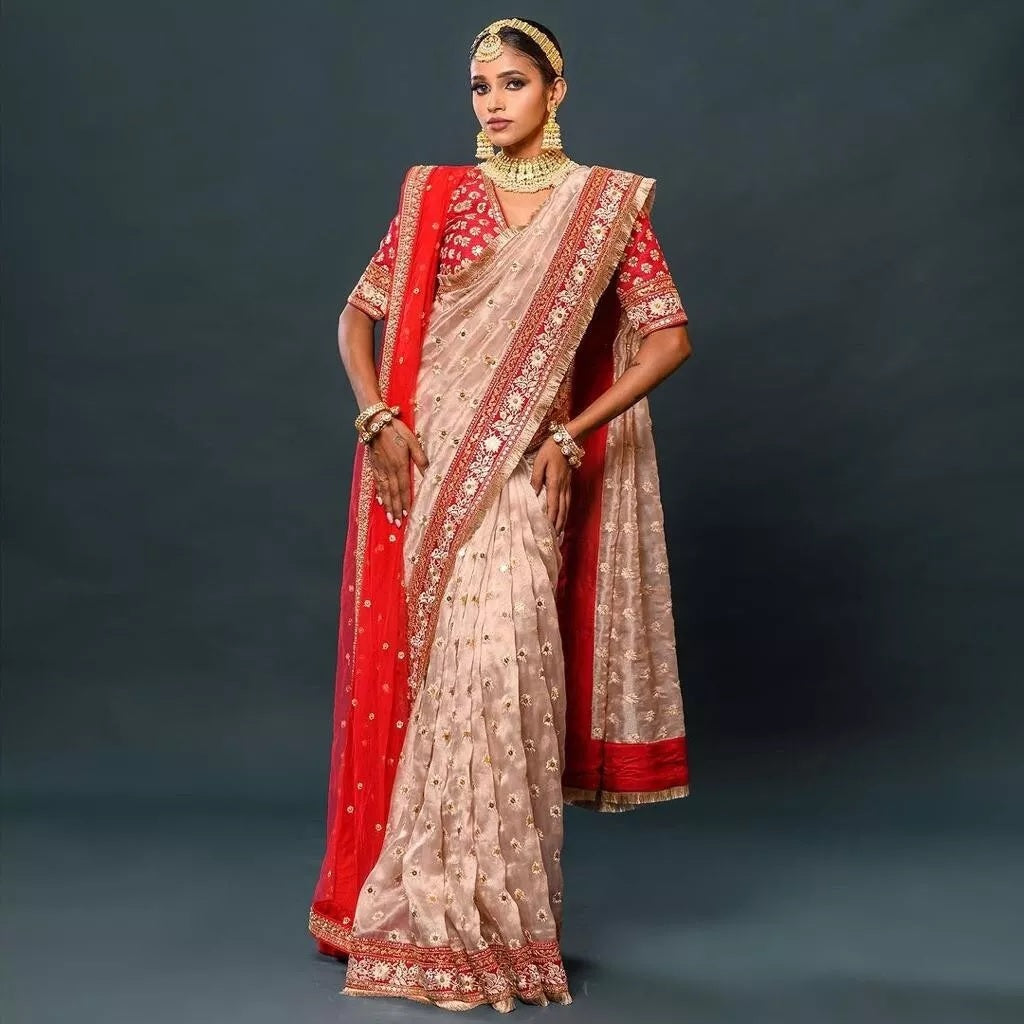 Heavy Organza Silk Party Wear Saree & Blouse image 4