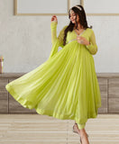 Georgette With Full Sleeves Long Gown Anarkali Dresses image 2