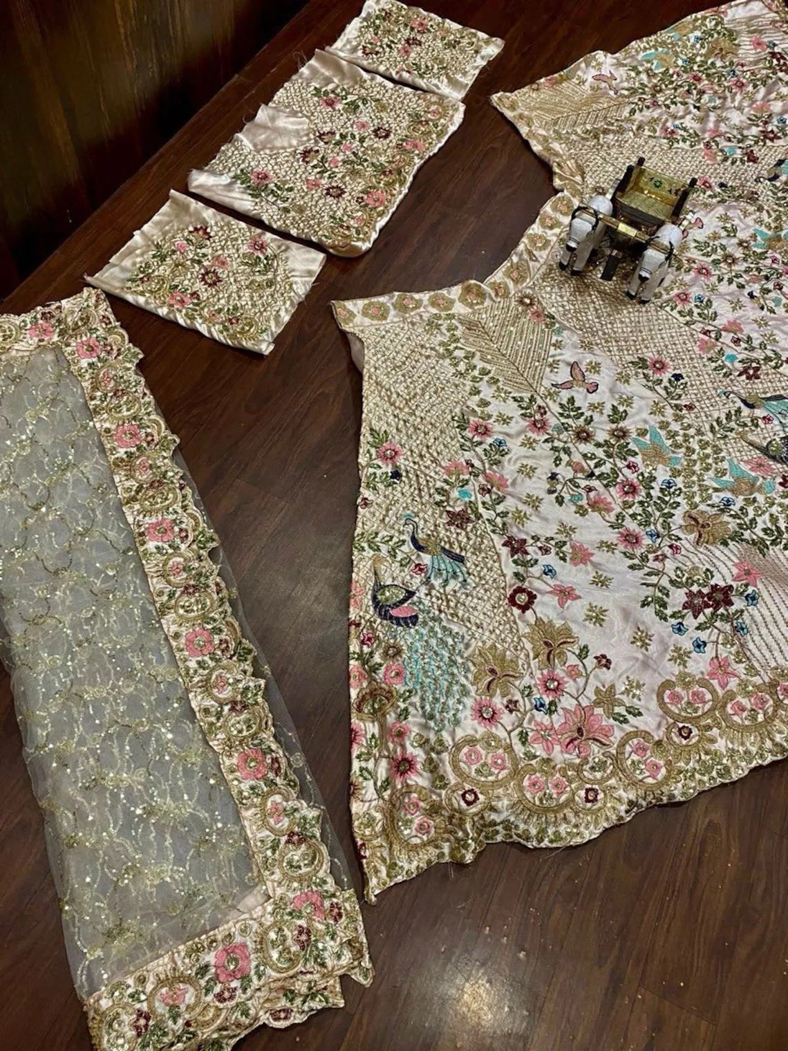 Japan Satin Silk & Sequence Embroidered Work Lehenga Blouse With Dupatta image 4