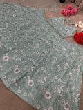 Net With Embroidery Work Lengha Choli Dupatta image 4